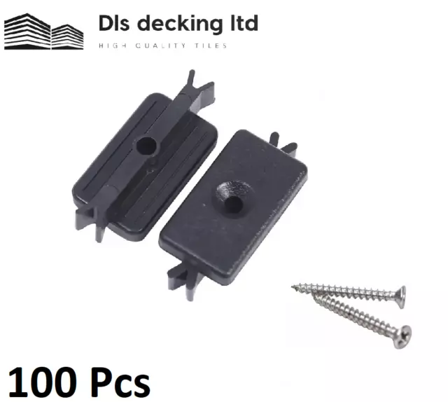 Composite Decking Clips Hidden Fixings Plastic T WPC & Stainless Screws