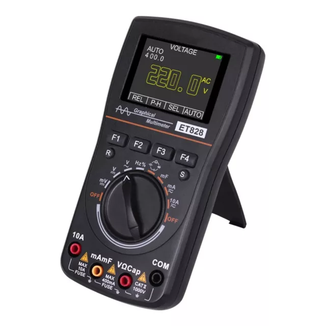 Multimètre oscilloscope portable écran couleur ET828 pour mesure de courant