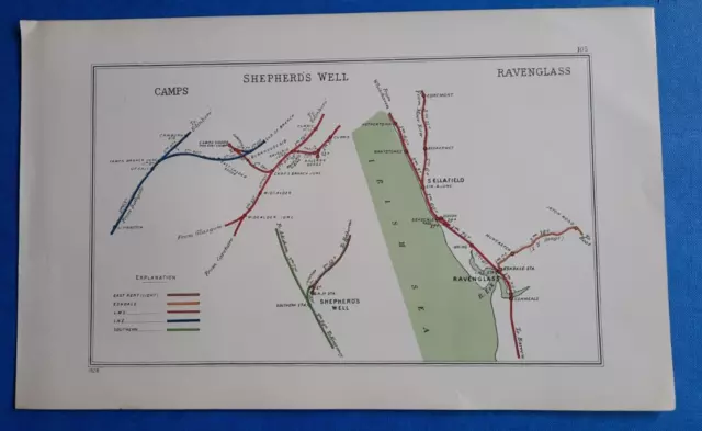 1928 RAILWAY CLEARING HOUSE Junc Diagram No.105 CAMPS SHEPHERDS WELL RAVENGLASS.