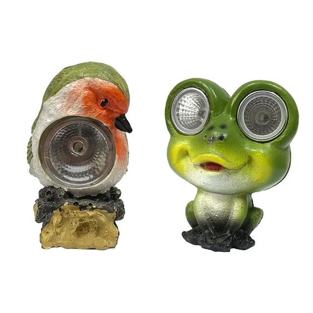 Solar LED Lights Figurine Resin Animal Ornament Garden Lamp Lawn Yard Art Decor