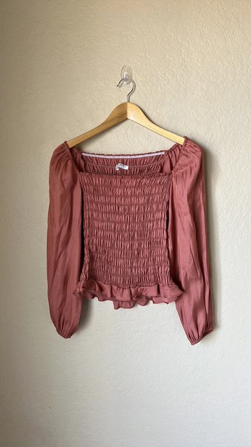 monte smocked rose Top