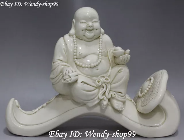 Statue de Ruyi chanceux assis en porcelaine De Hua heureux rire Maitreya Bouddha