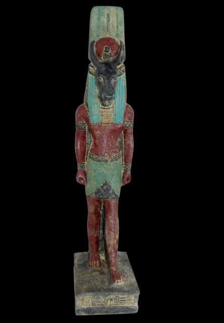 RARO ANTIGUO EGIPCIO ANTIGUO HATHOR Apis Stand Estatua Piedra (Historia de...