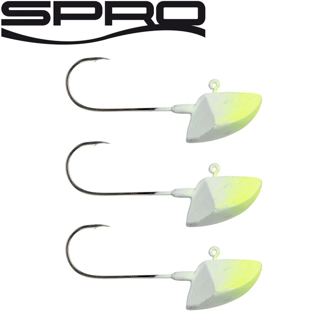 Spro Erie Jighead Gripper Jig 22 gelb/weiß - 3 Erie Jighaken, Eriejig, Jigkopf