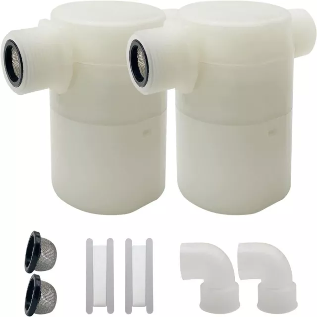 2pcs White Water Level Control Valve 3/4" Float Ball Valve Float Valve  Water