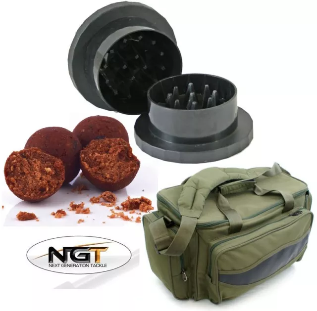 Ngt Carp Fishing Carryall Insulated Bag 909 + Boilie Bait Grinder Crusher