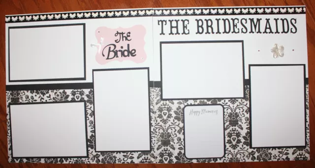 Libro de recortes The Bride The Bridesmaids páginas 2 cada 12 x 12 foto hecha a mano lista