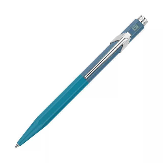 Caran d'Ache 849 Paul Smith 4 Ballpoint Pen in Cyan/Steel - NEW in Box