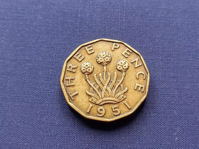 RARER 1951 BRASS 3d LOW MINTAGE 1.18 MILLION HIGHER CAT. VALUE