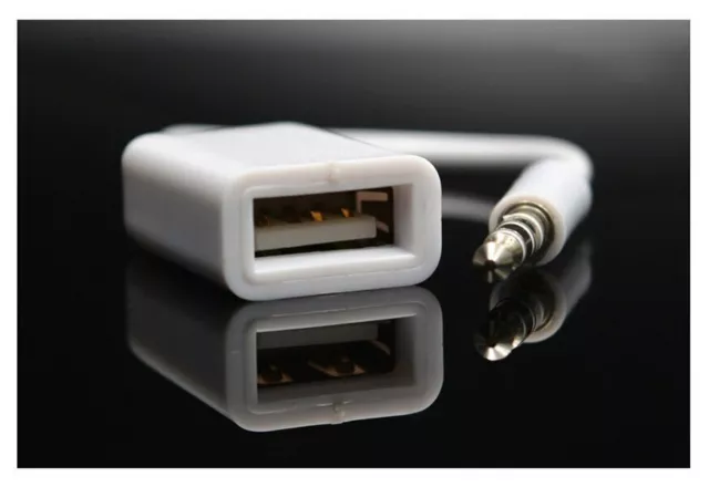 3.5mm Male AUX Audio Plug Jack To USB2.0 Type A Female OTG Cable Adapter Car Mp3