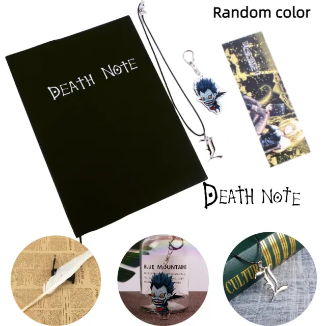 A5 Anime Death Note Notebook Set Leather Journal And Necklace Feather Pen  Animation Art Writing Journal Notepad - Notebook - AliExpress