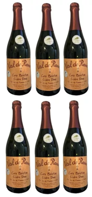 6 Flaschen Val de Rance Cru Breton Cidre Doux a 0,75 L 2 % vol.