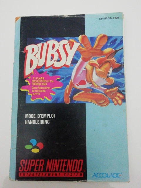 Notice Mode D’emploi Jeu Super Nintendo SNES PAL FR Bubsy