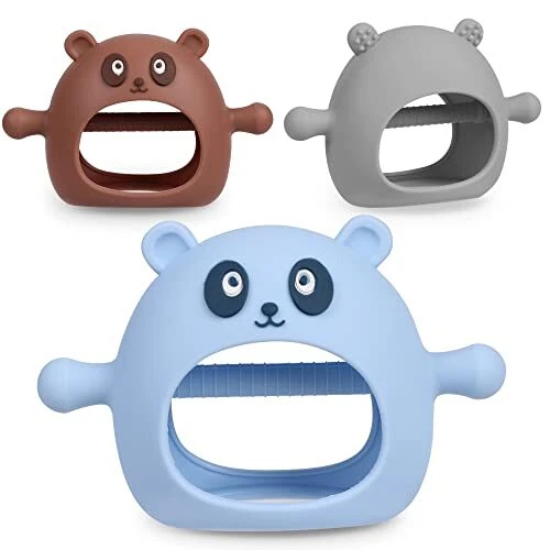 Mytium Teething Toys,3PCS Silicone Baby Teether Toy for 3+ Months Infants Baby