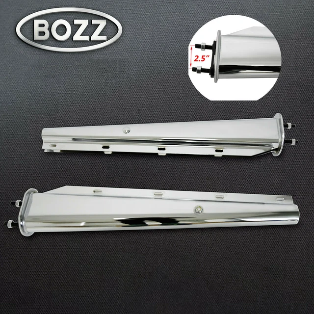 Chrome 2 1/2" Bolt Pattern Mud Flap Hanger Set 30" Spring Loaded Pair Semi Truck