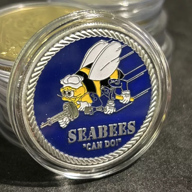 SEABEES-US Navy Can Do "We Build~We Fight Challenge Coin