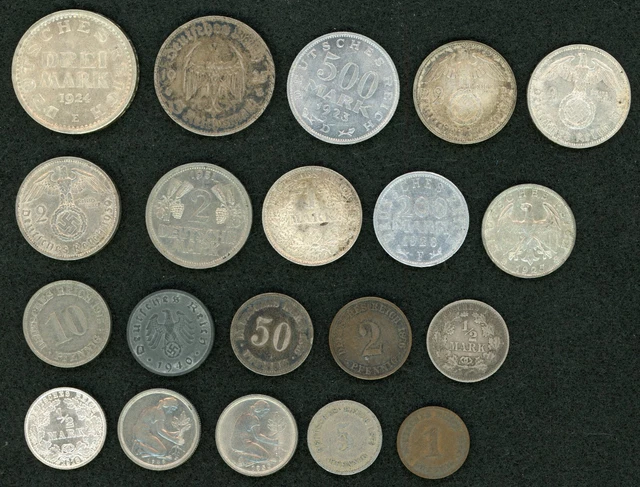 Germany Coins Lot of 20 Mix Dates & Denom