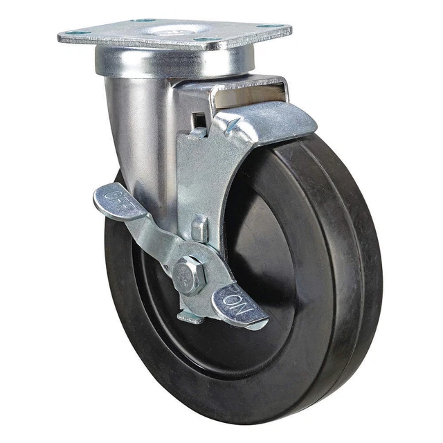 GRAINGER APPROVED P12S-R040B-P3-WB NSF-Listed Plate Caster,Swivel,165 lb.