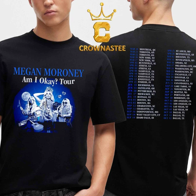 Maglietta Personalizzata Megan Moroney "Am I Ok" &ndash; Unisex Bianca &ndash; Taglie Dalla S Alla 5XL