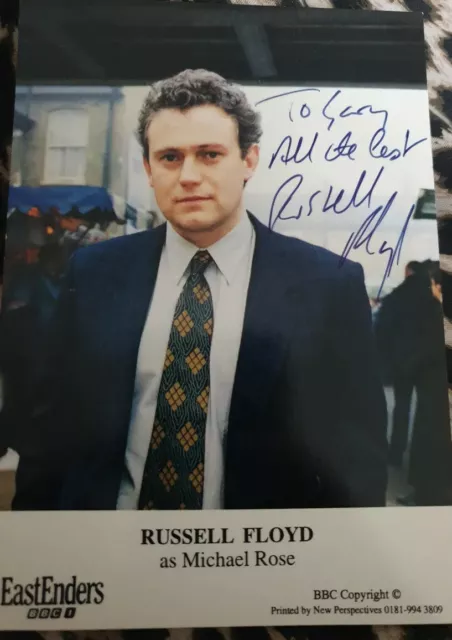 BBC EastEnders Michael Rose Hand Signed Cast Card Russell Floyd Autograph