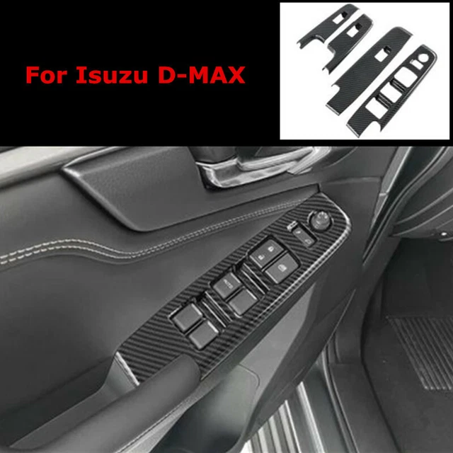 4pcs ABS Carbon Fiber Trim For 2020-2023 Ford Explorer Window Switch & Door Lock - Adhesive Tape Installation