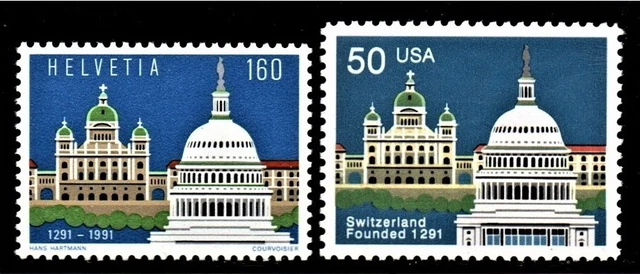 Schweiz MiNr. 1442 von 1991 Gemeinschaftsausgabe mit USA Postfrisch N 0748