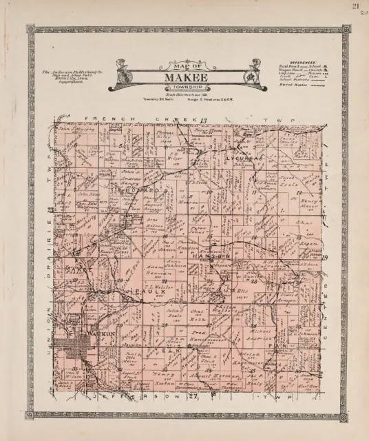 1917 Atlas ALLAMAKEE COUNTY IOWA plat map GENEALOGY history DVD P149