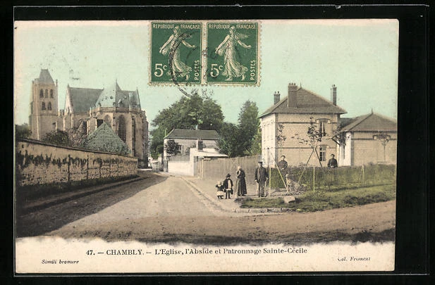 CPA Chambly, L´Eglise, l´Abside et Patronnage Sainte-Cécile 1907
