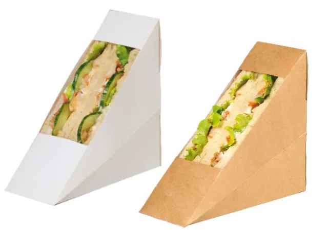 Cardboard Sandwich Wedge ~ Cafe Takeaway Box Case Packs ~ Standard Fill Wedges