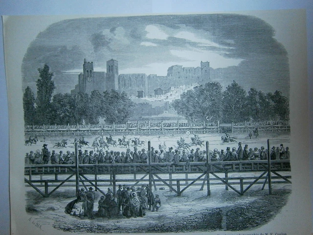 Gravure 19° Carrousel exécuté par officiers du 7° régiment de chasseur Avignon