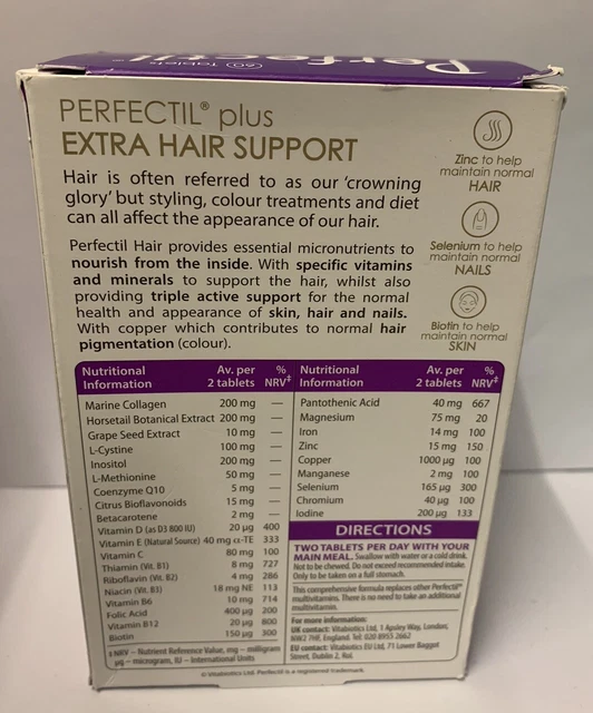 PERFECTIL VITABIOTICS HAIR 60 Tablets Expiry Date 02/2025 New & Boxed £