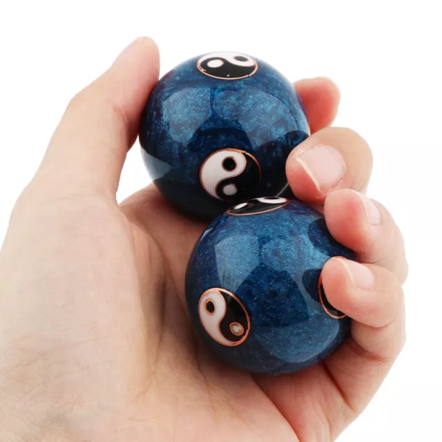 2pcs Cloisonne Craft For Massage Stress Relief Smooth With Gift Box Baoding Ball