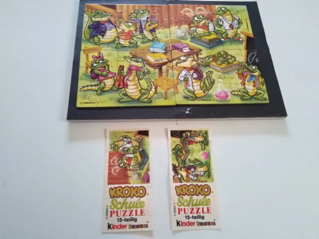 Ü Ei Super PUZZLE Croco Schule alle 4 Stück  Top mit BPZ