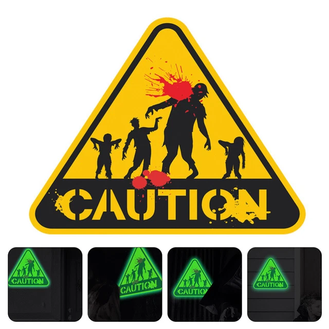 Pegatinas de advertencia de Halloween decoración de terror fiesta de Halloween pegatinas de pared