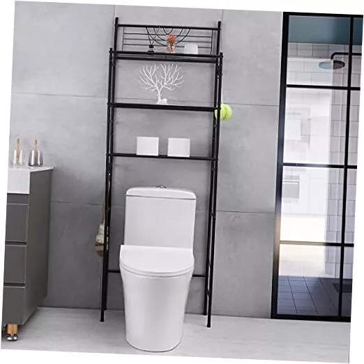 3-Tier Bathroom Over The Toilet Storage Rack Free Standing Metal Frame Shelf