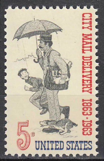 USA Mi Nr. 851 postfrisch MNH Stadtpostzustellung Briefträger Postbote Schirm