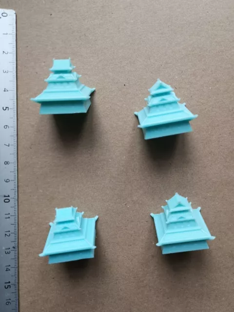 4 X Blue Plastic Stronhold/Daimyo Box/Oriental/ Rising Sun Cmon /G426