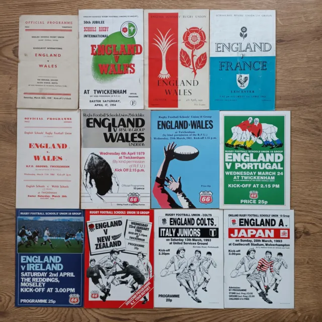 England Schools \ Youth \ Students Rugby Union Programmes 1949 - 1999