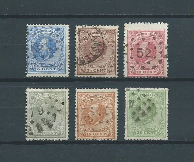 PAYS-BAS - 1872-88 YT 19 à 24 - TIMBRES OBL. / USED - COTE 41,00 €