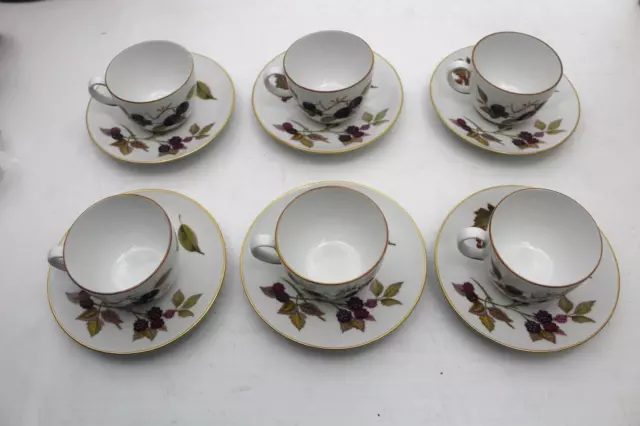 6X Old Stock Royal Worcester Evesham Severn Ware Cups & Saucers