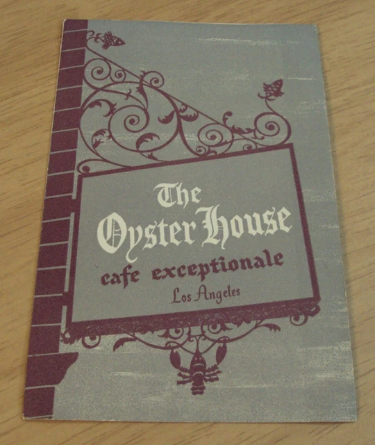 VTG 1950'S 'SOUVENIR Mailer MENU"The OYSTER HOUSE"Cafe Exceptional
