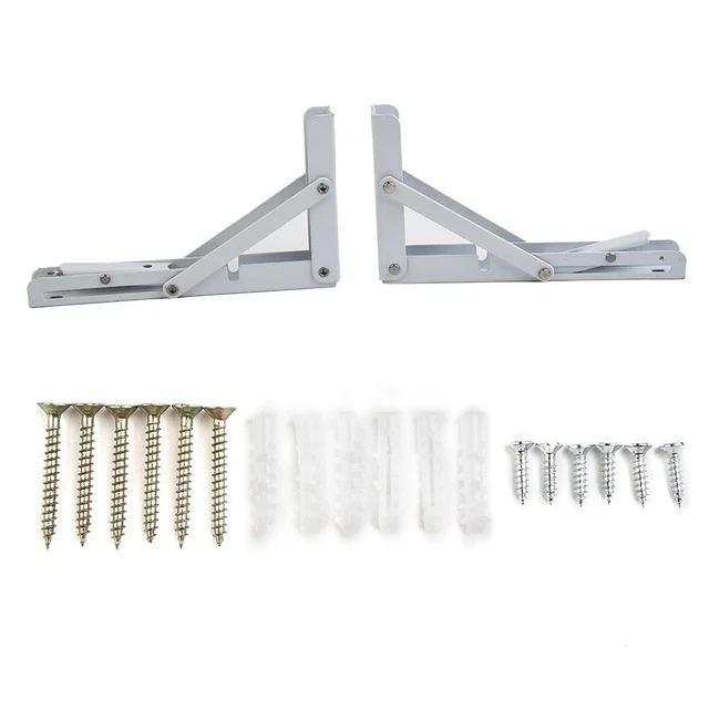 2*Hinged Folding Drop Leaf Table Worktop Shelf Support Brackets Home-Improvement