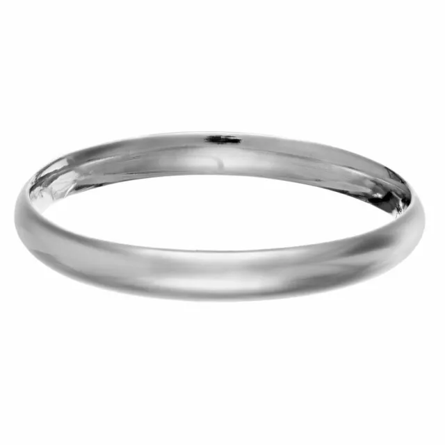 Silverly Bracciale in Argento Sterling Semplice Rotondo Cerchio 9 mm