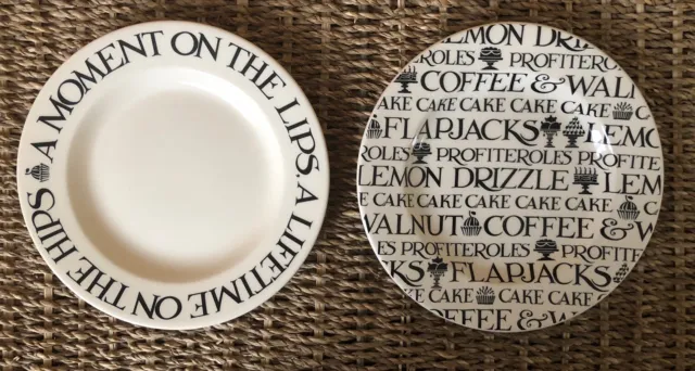 Pair of Emma Bridgewater Black Toast Cake 6.5” Plates NEW & BOXED 1st Marmalade