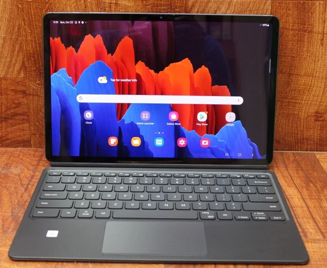 Samsung Galaxy Tab S7+ with keyboard and pen