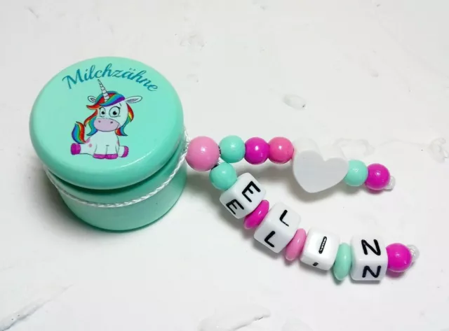 ♥ Zahndose/Zahnbox mit Name - "EINHORNMÄDCHEN" ♥ Geschenk Kinder Wackelzahn diy