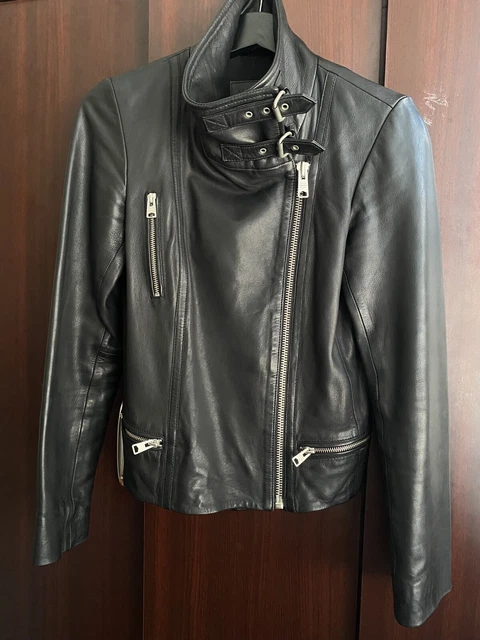 Allsaints bales on sale leather biker jacket