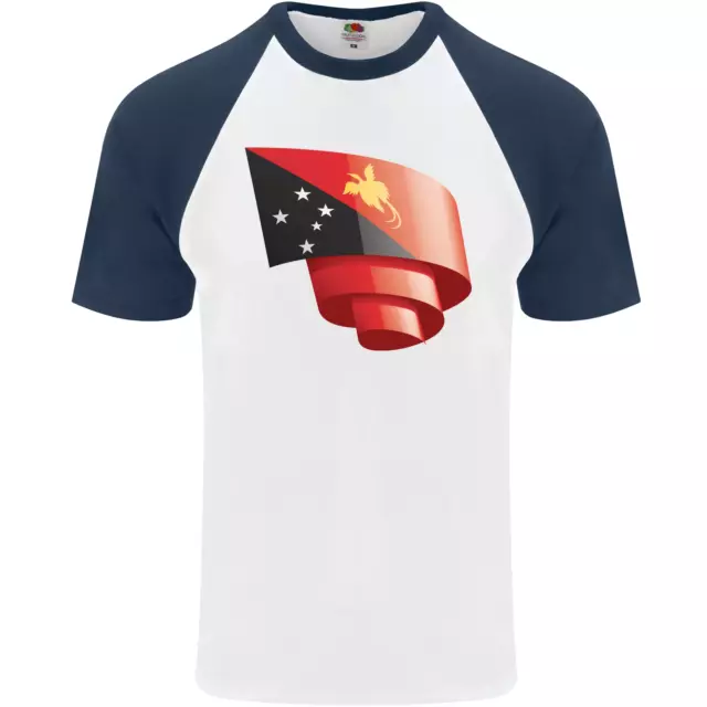 Rizado Papua Nuevo Guinea Bandera Día Fútbol Hombre S/S Béisbol Camiseta 2