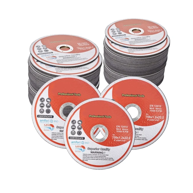 100 Pack 6 Inch Cut Off Wheels for Metal and Stainless Steel Cutting Discs fo...