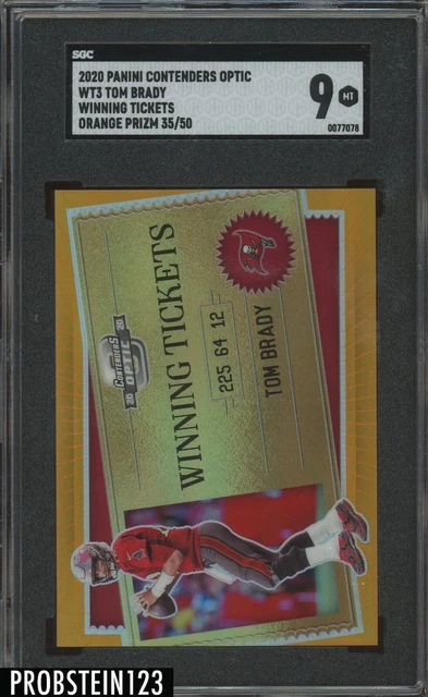 2020 Panini Contenders Optic Football Tom Brady Winning Tickets Orange /50 SGC 9